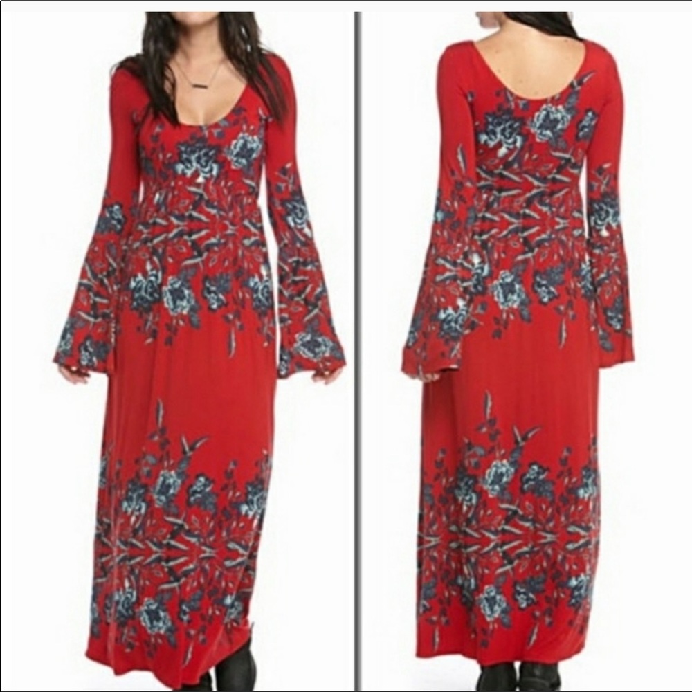 Free People Midnight Garden Maxi Dress NWOT